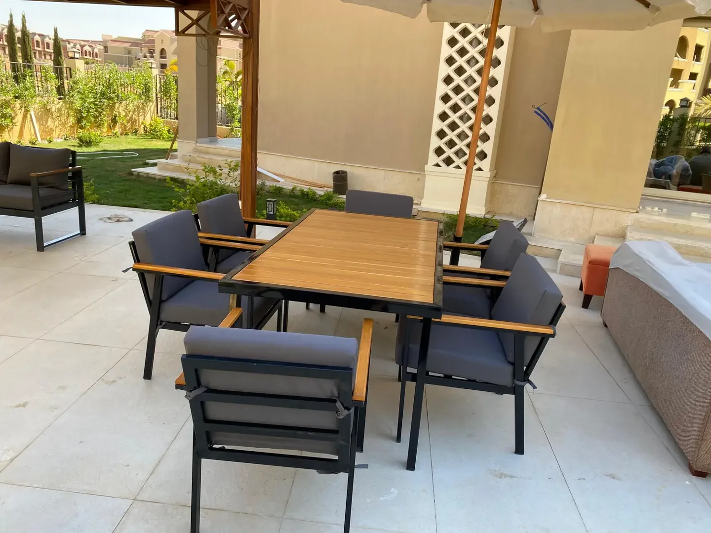 6-seat dining set from a real Nestica delivery in New Cairo