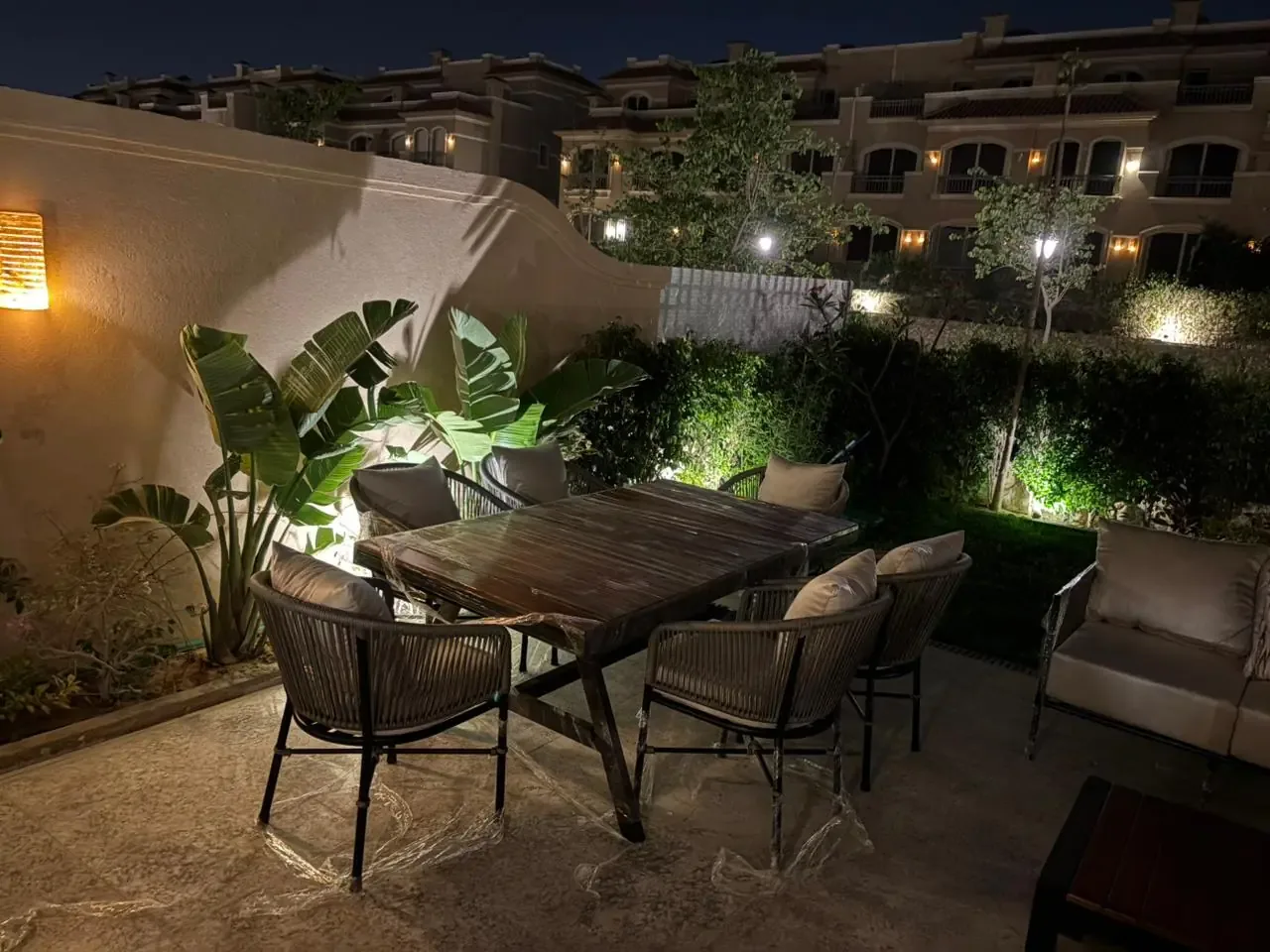 Dining set with rattan chairs from a real Nestica delivery in Ain Sokhna
