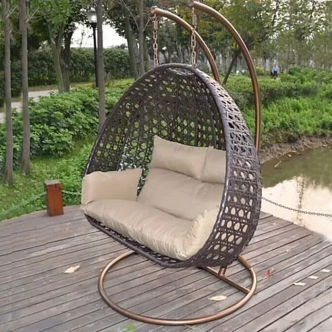Duetto Rattan Swing by Nestica - Outdoor Swings