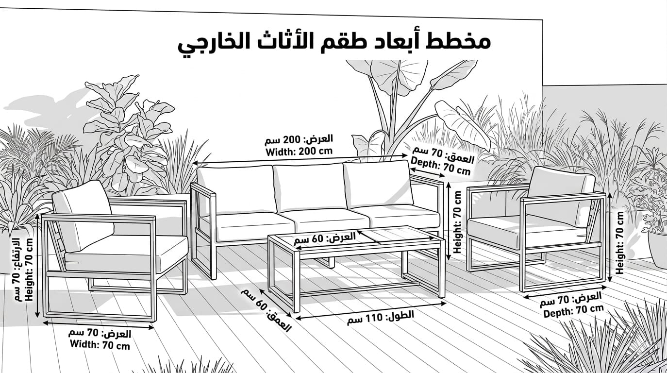 طقم معدن 5 مقعد