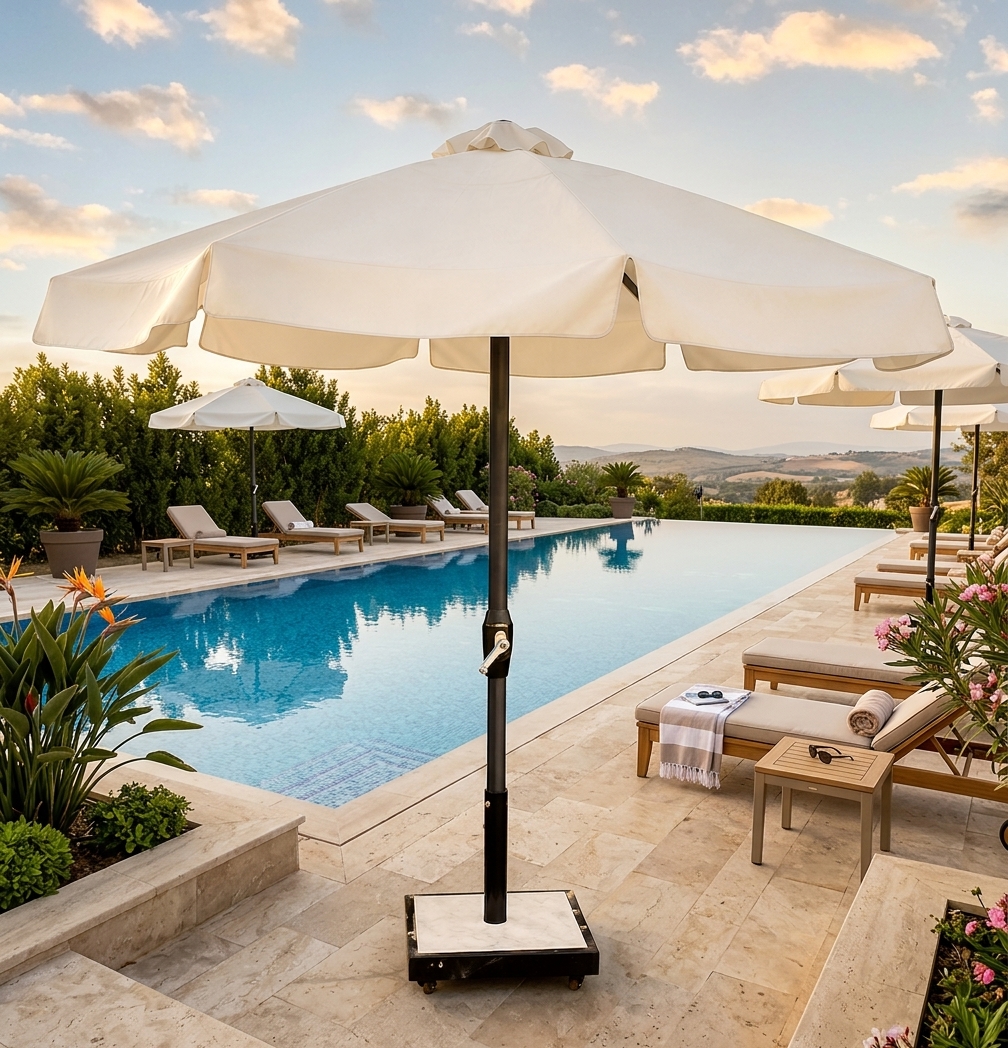 Mechanical Center Umbrella 4m by Nestica - Outdoor Umbrellas