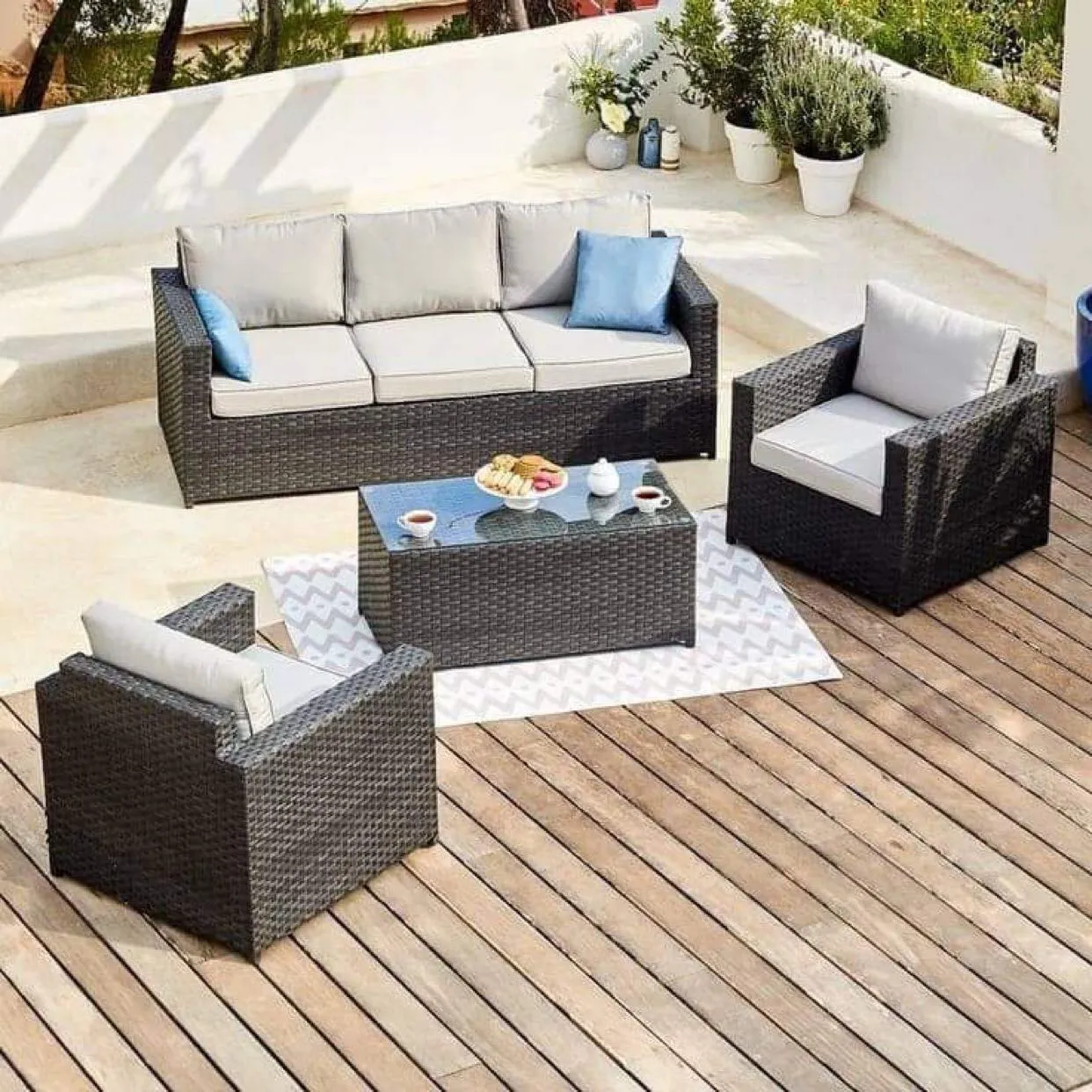 طقم راتان إيفوري من نستيكا - أثاث Outdoor رتان